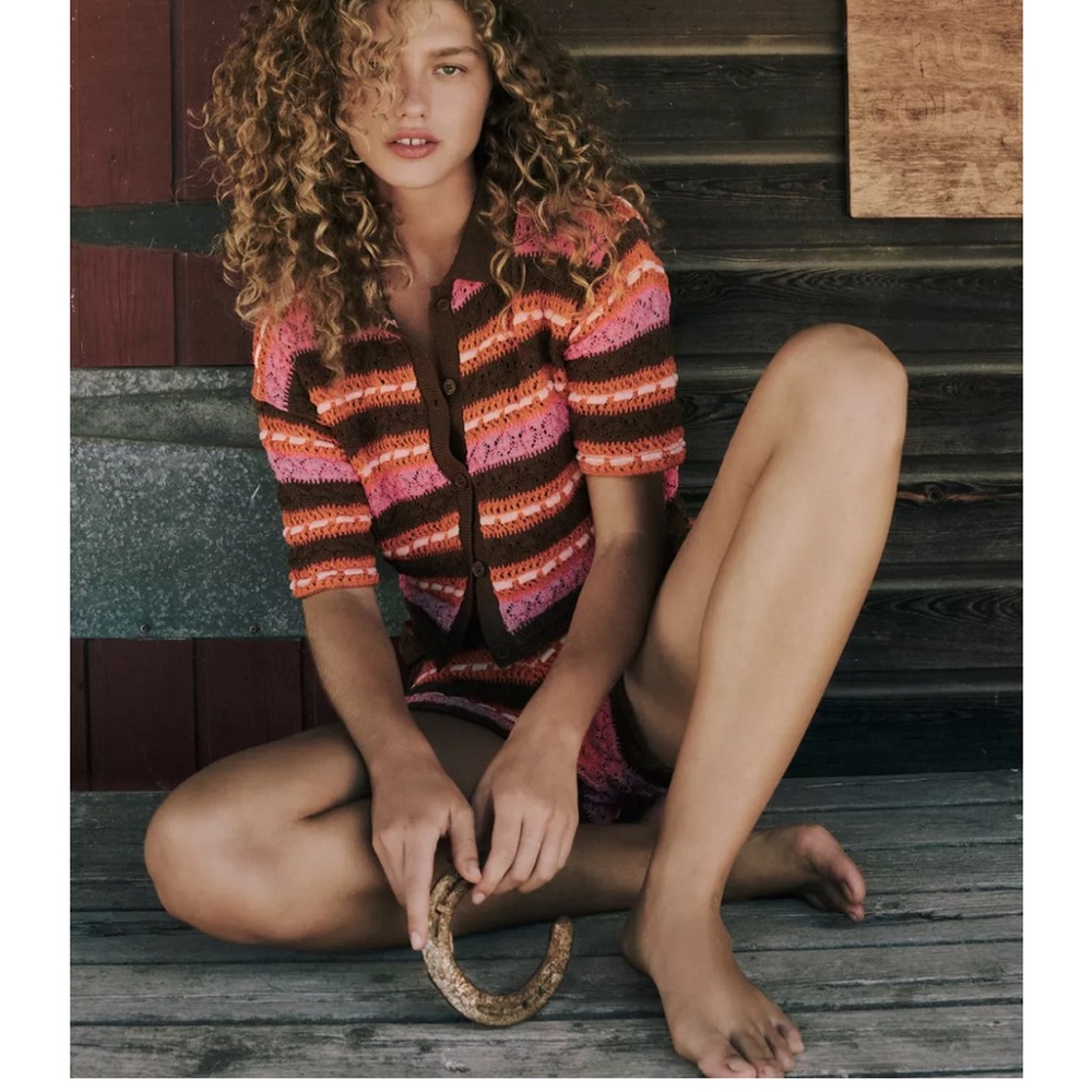 Zara Multicolor Striped Cardigan